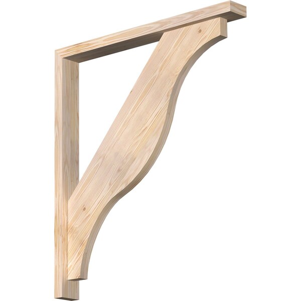 Ekena Millwork Funston Block Smooth Bracket w/ Offset Brace, Douglas Fir, 3 1/2"W x 32"D x 36"H BKT0402X32X36FST05SDF - main